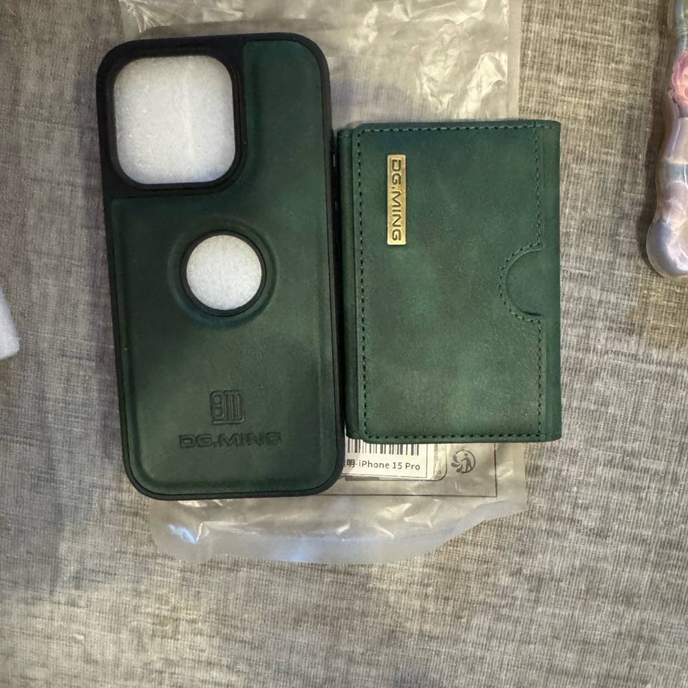 Green Phone Case and Wallet Set